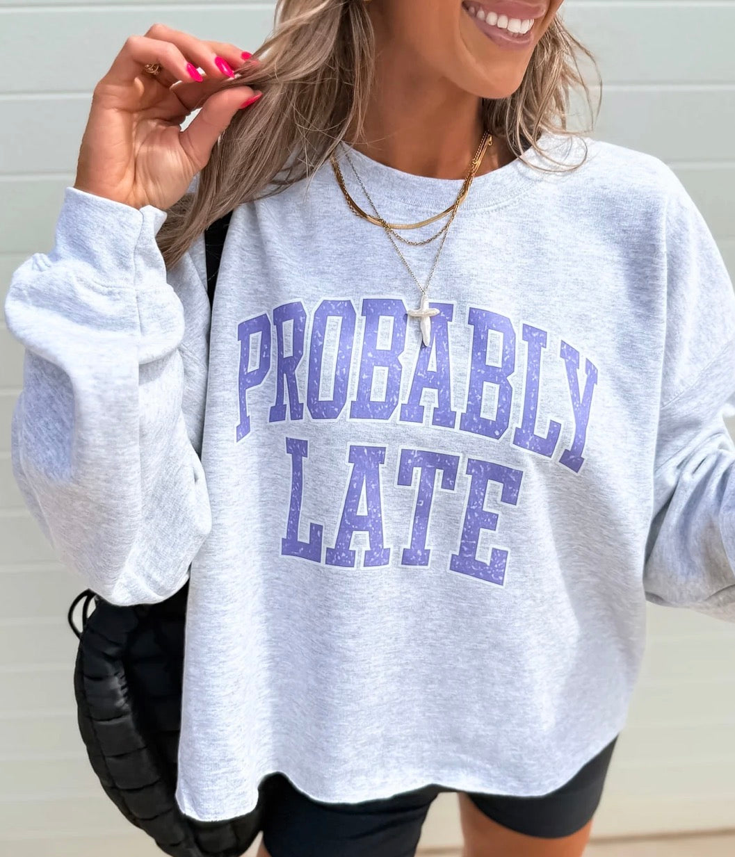 Probably Late Cropped Crewneck