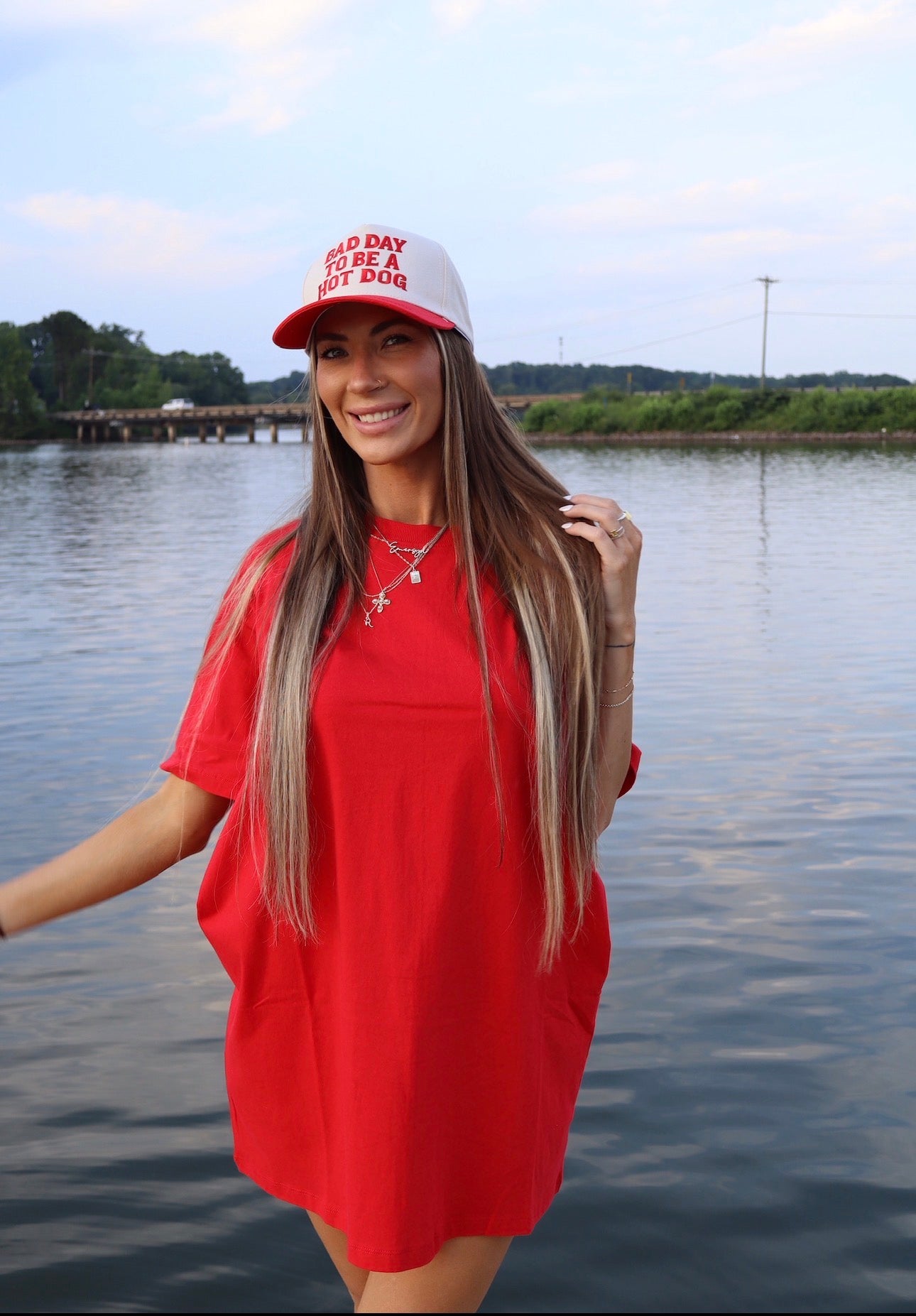 Red Zenana T- Shirt Dress