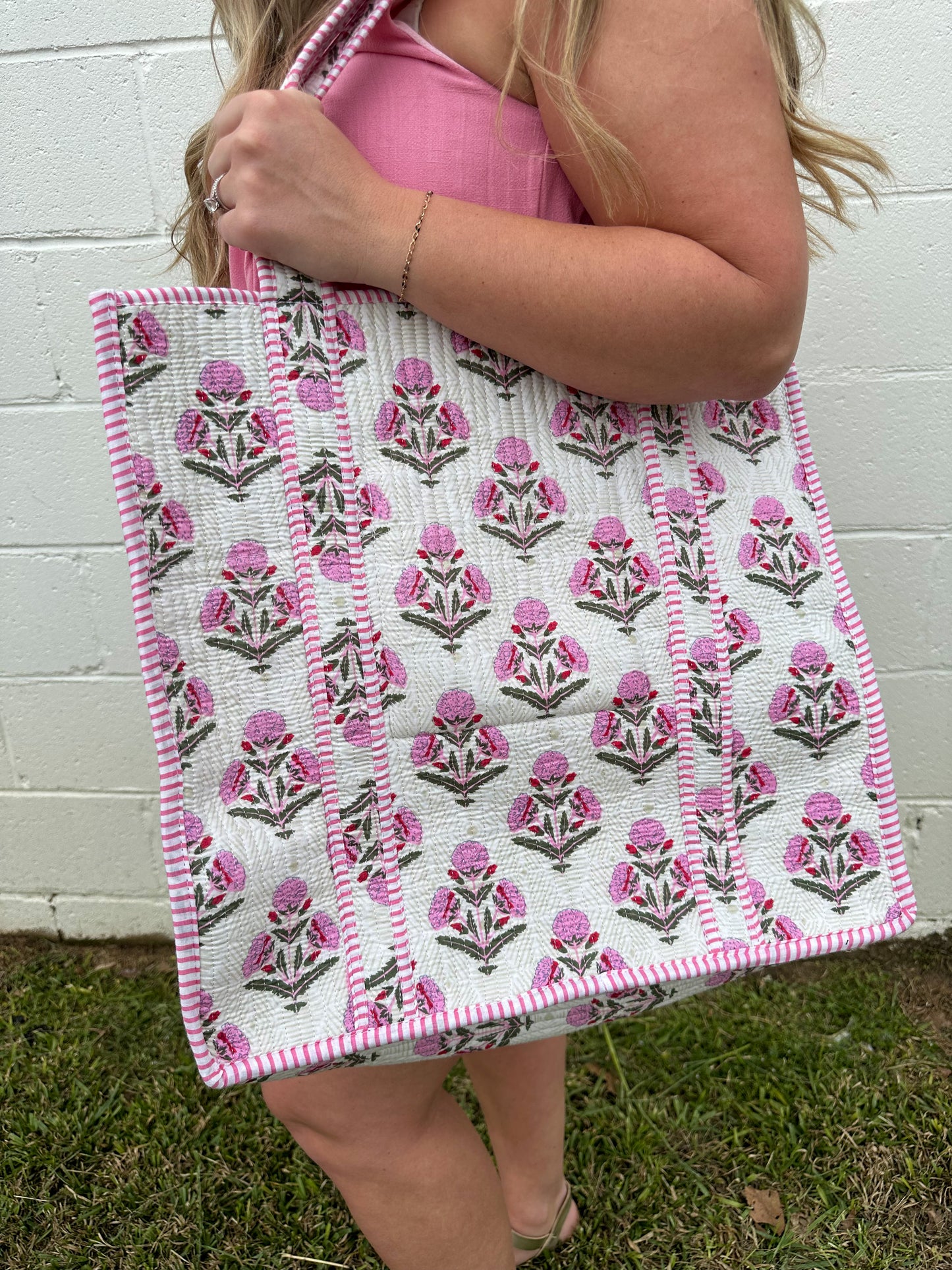 Pink Floral Tote