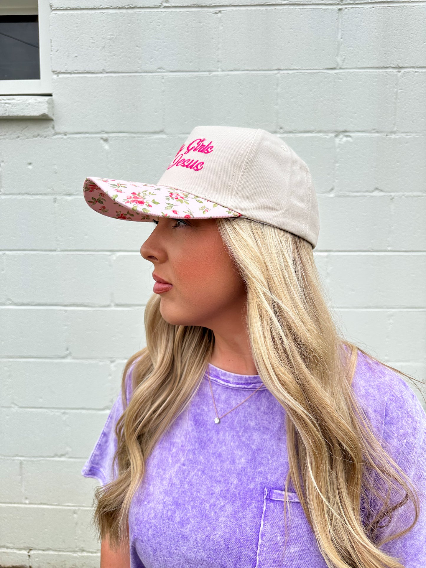 Pretty Girls Love Jesus Floral Hat