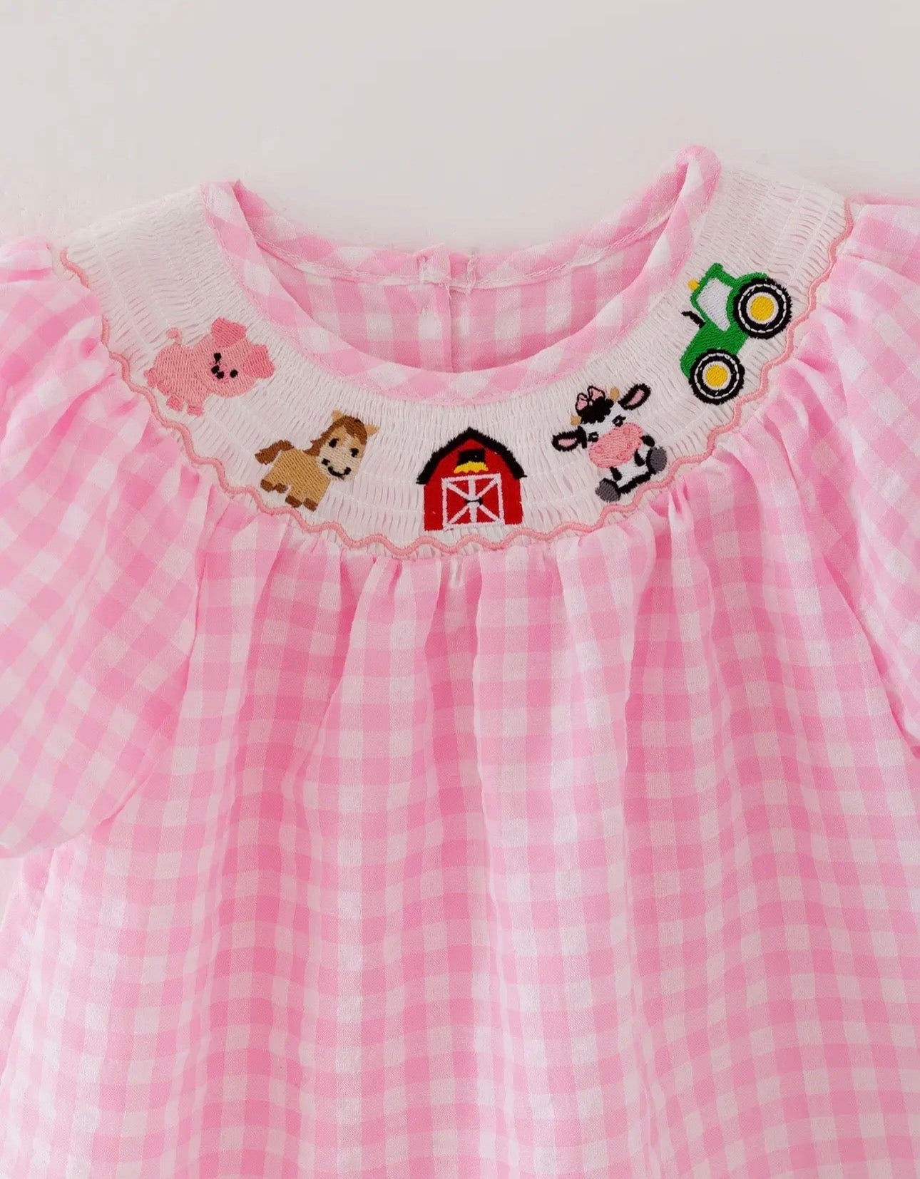 Farm Smocked Embroidered Dress