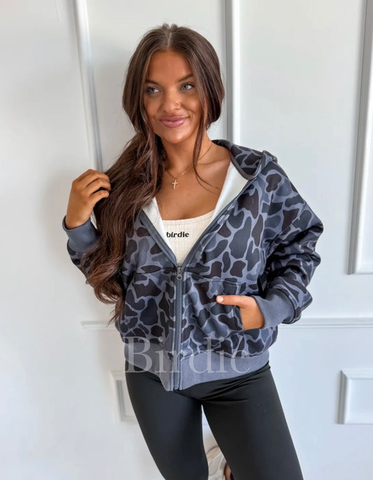 BIRDIE Full Zip Blackout Duck Camo Jacket