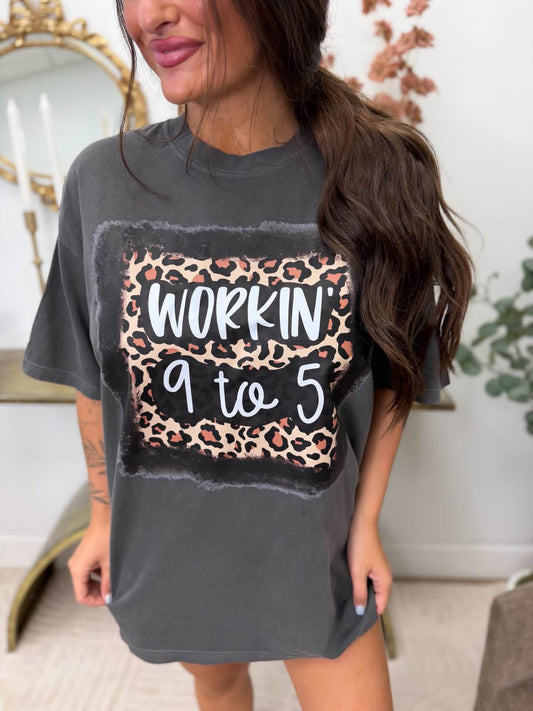 9 to 5 Graphic Tee on Pepper