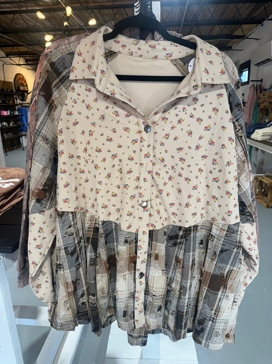 Floral Distressed Top