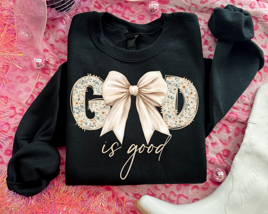 God is Good Bow Crewneck