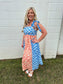 Mixed Print Maxi Dress