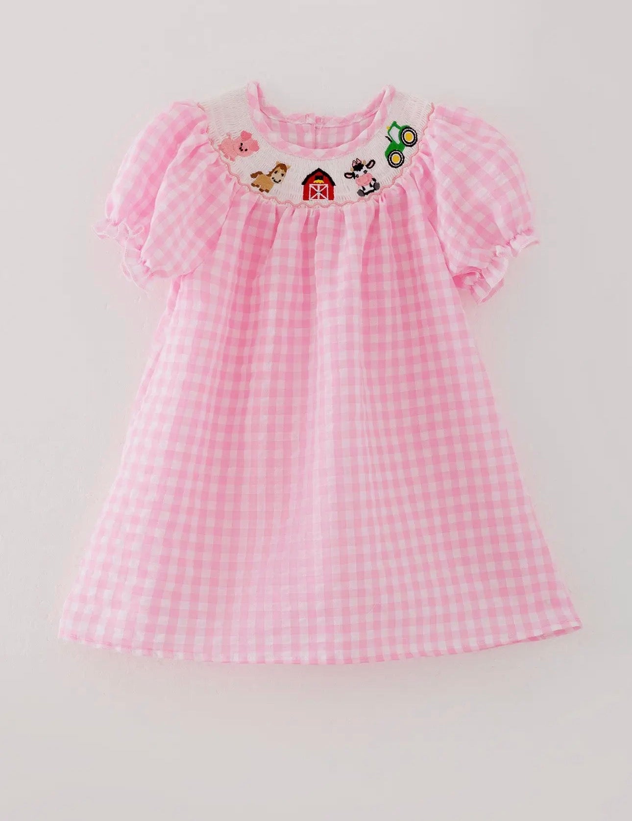 Farm Smocked Embroidered Dress
