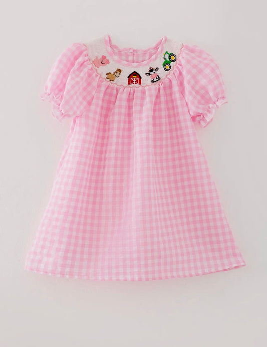 Farm Smocked Embroidered Dress