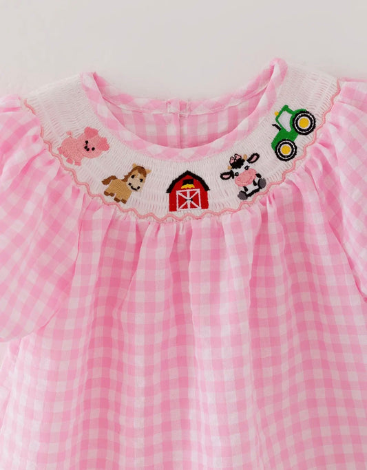 Farm Smocked Embroidered Dress
