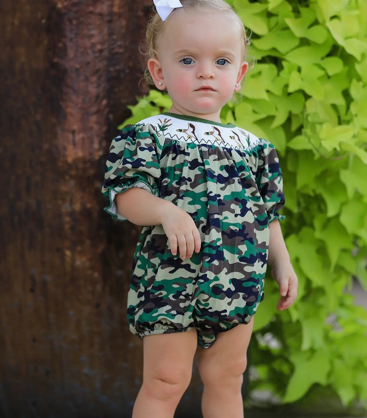 Camouflage Duck Smocked Bubble