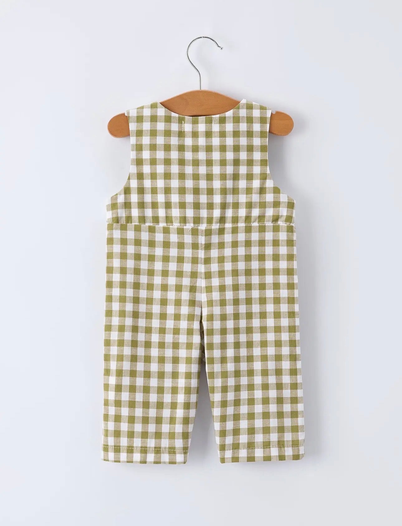 Green Plaid Fishing Romper