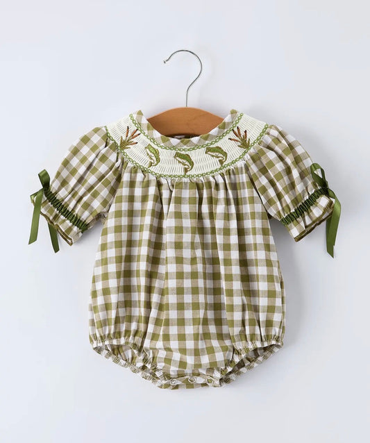 Green Plaid Fish Bubble