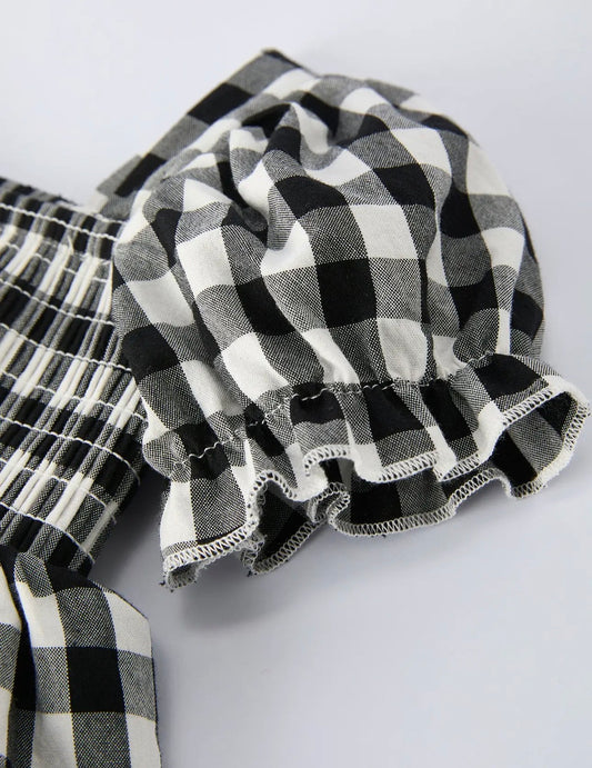 Plaid Girl Smocked Bloomer Set